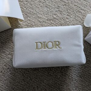Dior White and Gold Pouch